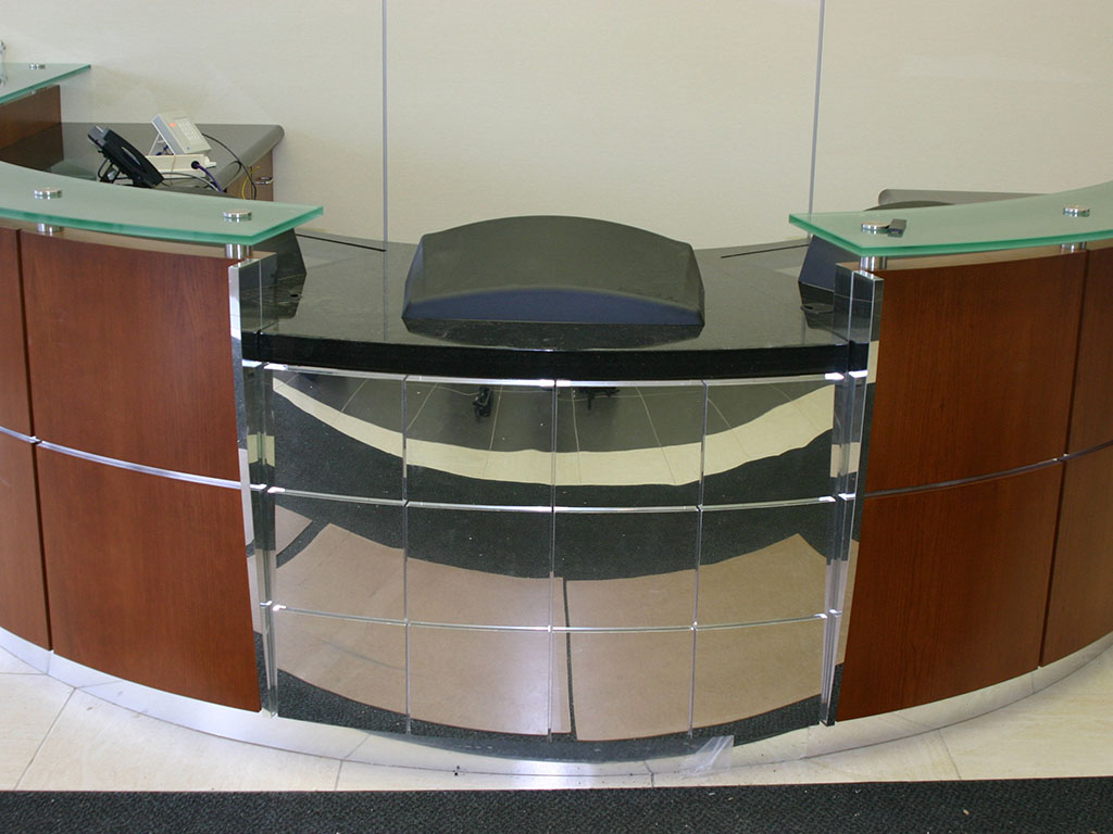 Updated FedEx Desk with Glass Accents