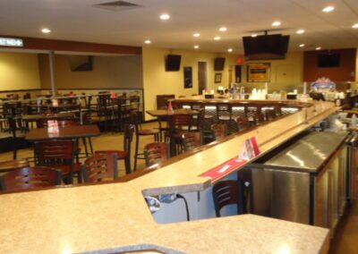 Plastic lam cabinets and countertops with microflex panels for JBs on 41.