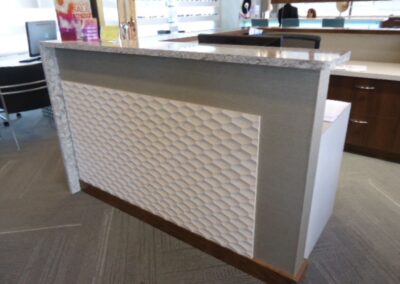 Reception desk with Soelburg panels for Metro Eye.