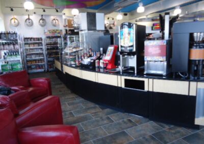Plastic laminate cabinetry for Open Pantry.