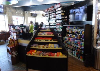 Plastic laminate cabinetry for Open Pantry.