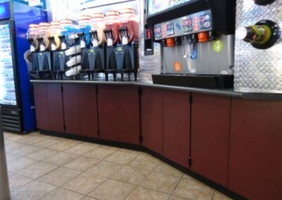 Plastic laminate cabinetry for Open Pantry.